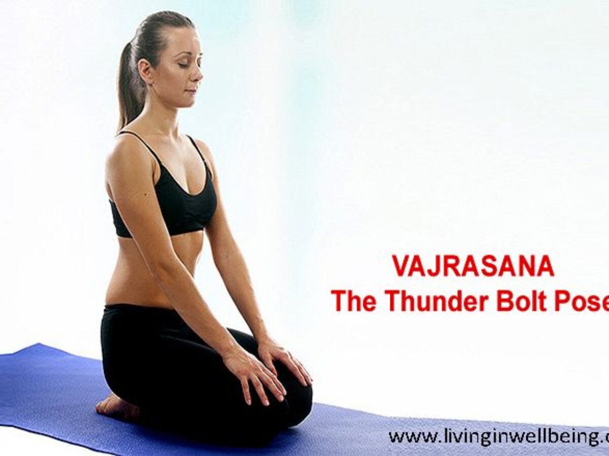 Woman in Hatha yoga asana Vajrasana, vajra pose or diamond pose. - Album  alb8403597